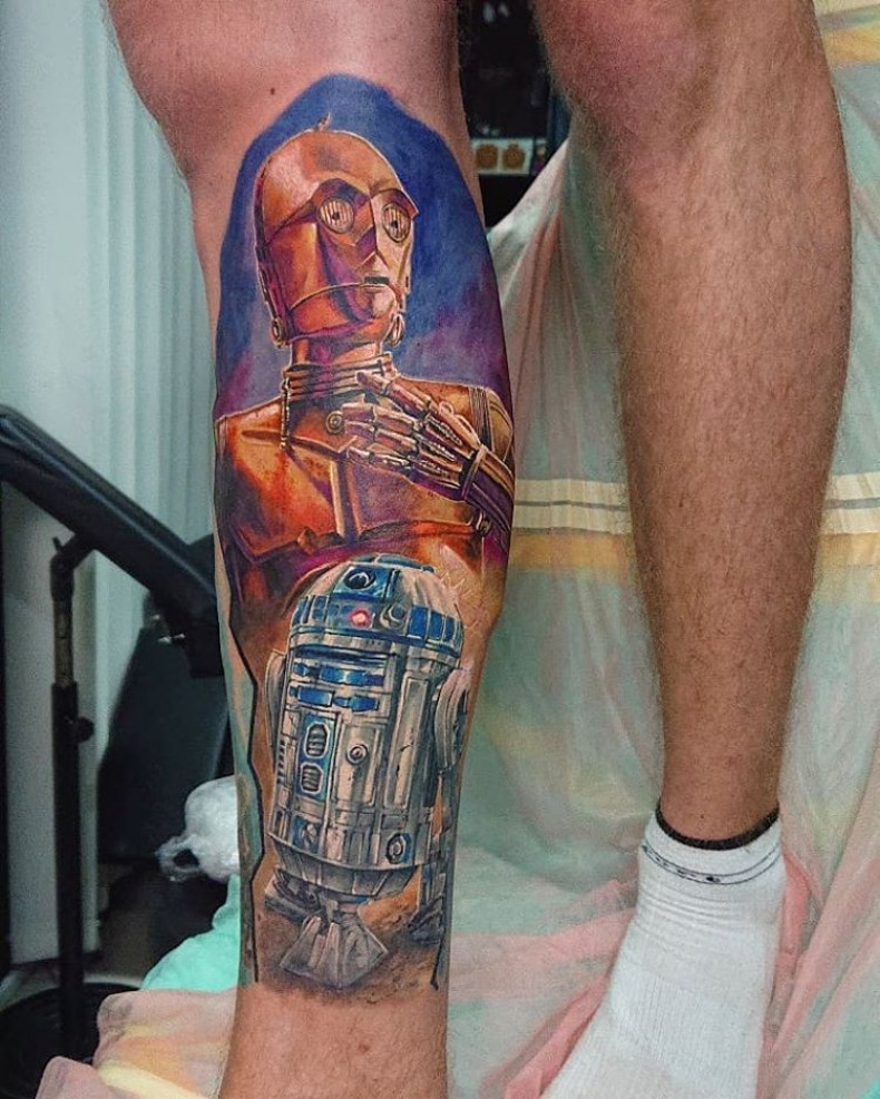 Men star wars leg, photo - Tattoo Master Barb Tattoo