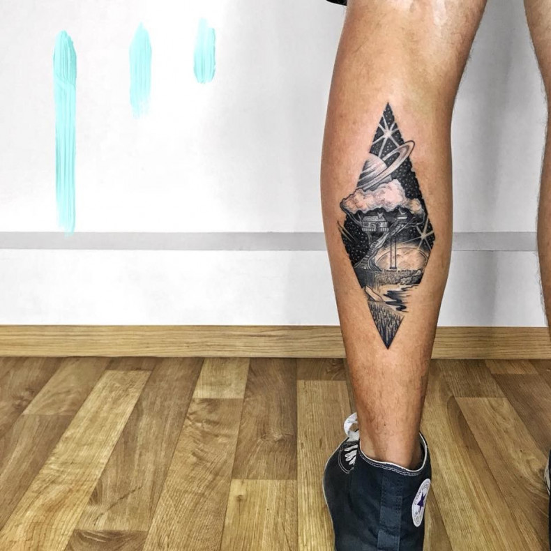 Мужские блэк энд грей абстракция, photo - Тату мастер Barb Tattoo