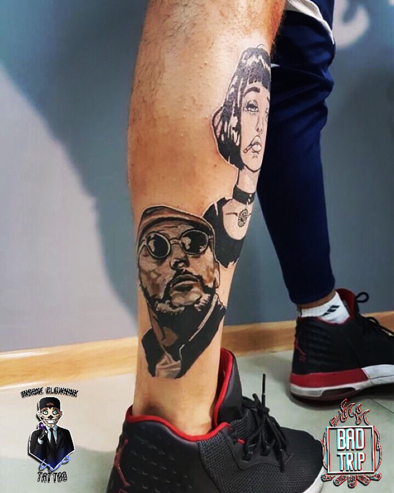 Мужские на ноге портрет, photo - Тату мастер Barb Tattoo