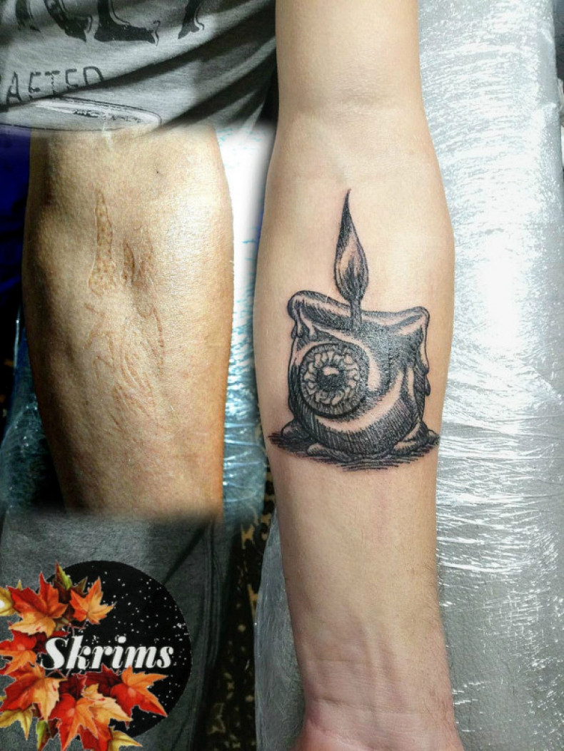 Men eye forearm, photo - Tattoo Master Barb Tattoo