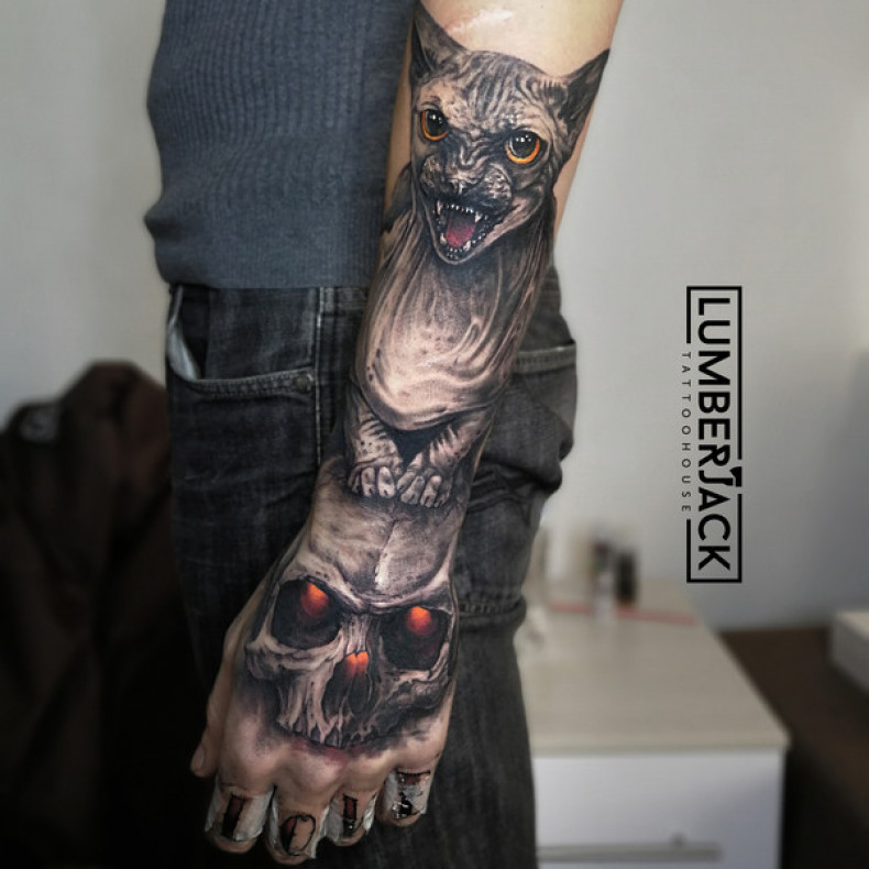 Мужские кошка крутые, photo - Тату мастер Barb Tattoo