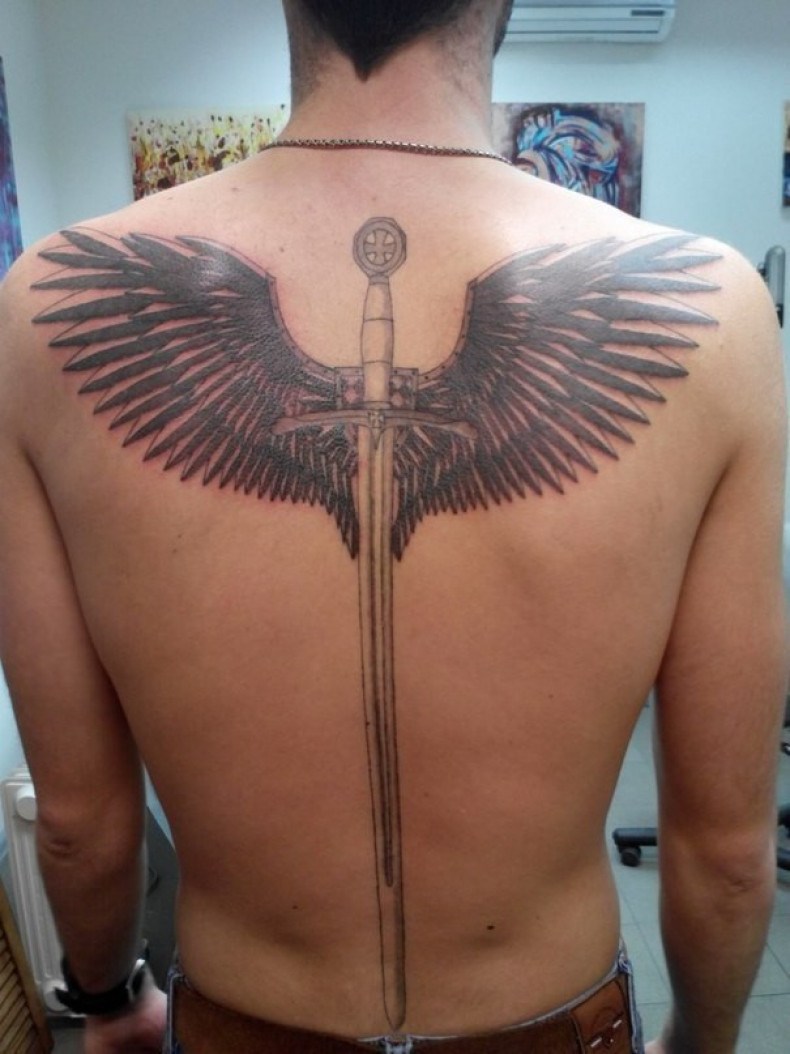 Men wings sword, photo - Tattoo Master Barb Tattoo