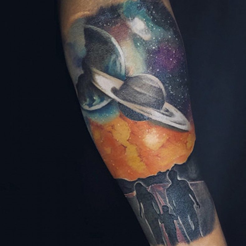 Men arm watercolor, photo - Tattoo Master Barb Tattoo