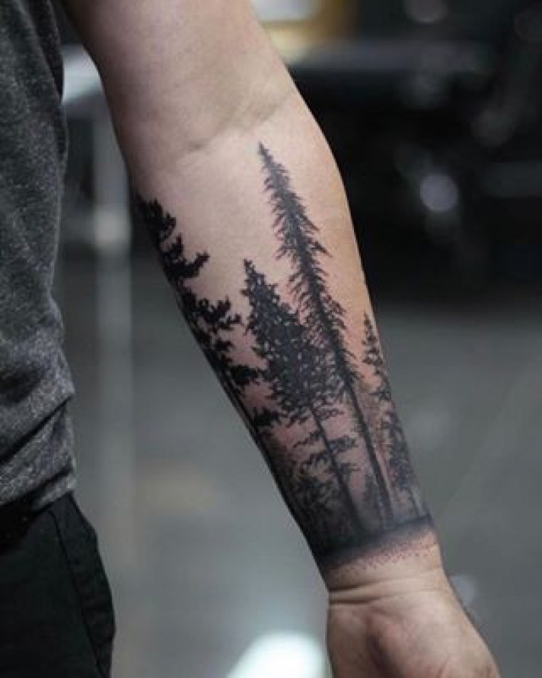 Men arm forest, photo - Tattoo Master Barb Tattoo