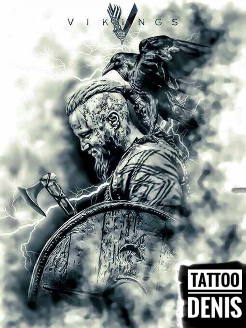 Męski wiking wojownik, photo - Tatuażysta Barb Tattoo