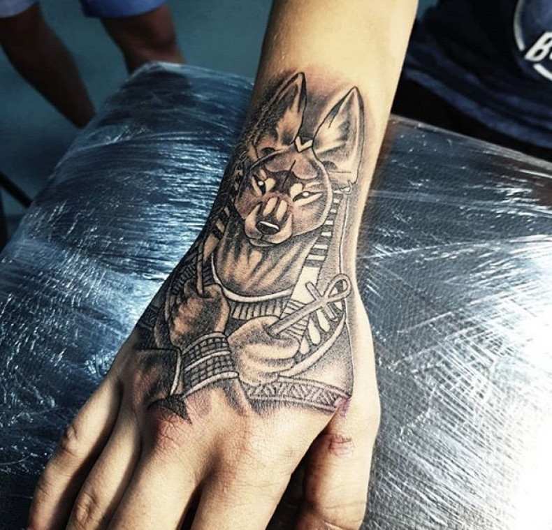 Męski anubis Egipcjanin, photo - Tatuażysta Barb Tattoo