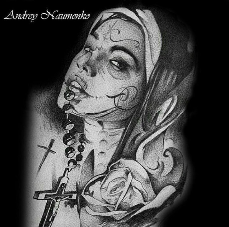 Men nun sketch, photo - Tattoo Master Barb Tattoo