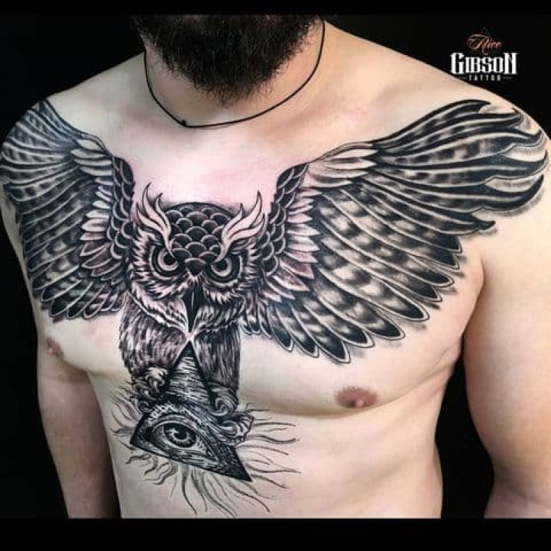 Мужские графика крылья, photo - Тату мастер Barb Tattoo