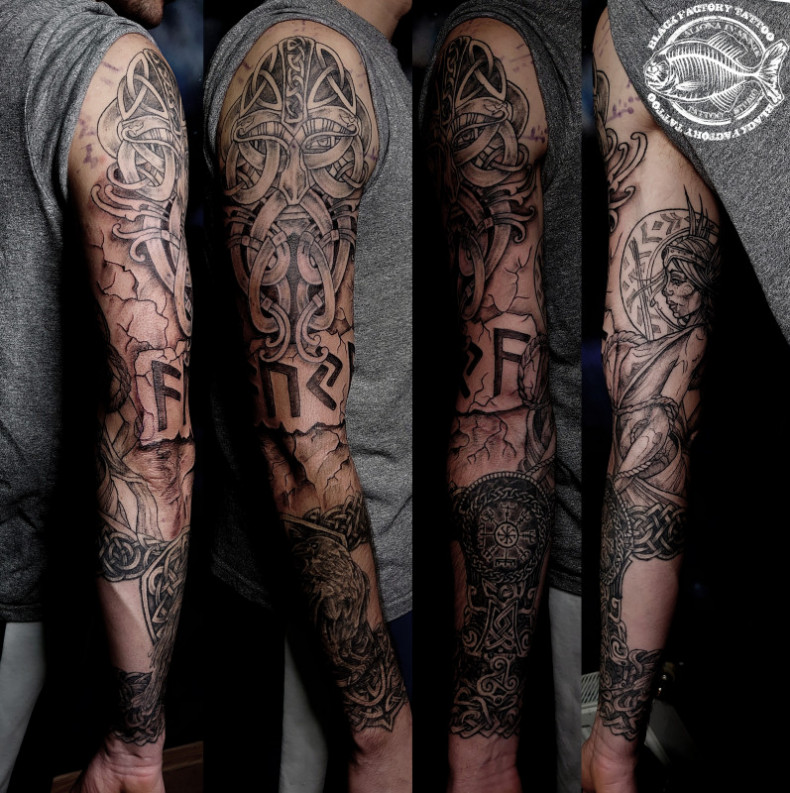 Men sleeve Slavic, photo - Tattoo Master Barb Tattoo