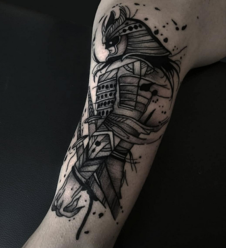 Mężczyźni wojownik Dotwork, photo - Tatuażysta Barb Tattoo