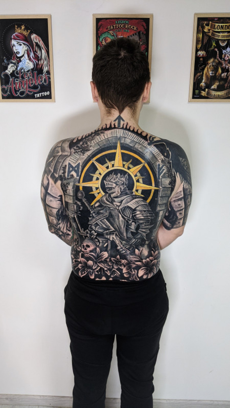 Męski duży wojownik, photo - Tatuażysta Barb Tattoo