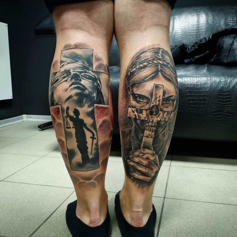 Męski czarny szary dziewczyna, photo - Tatuażysta Barb Tattoo