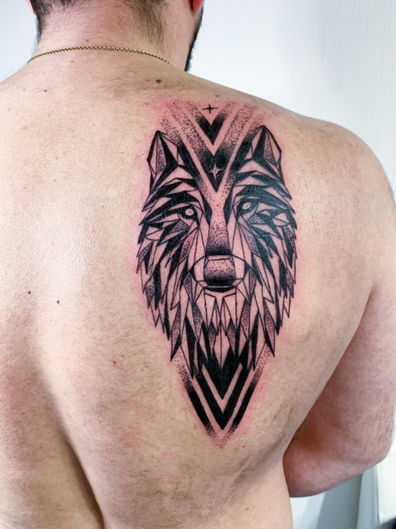 Men wolf dotwork, photo - Tattoo Master Barb Tattoo