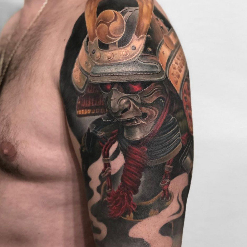 Samurai realism tattoo, photo - Tattoo Master Barb Tattoo