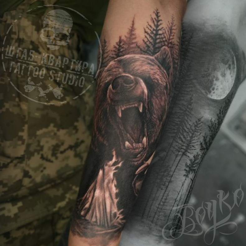 Männer Arm Wald, photo - Tattoo-Meister Barb Tattoo