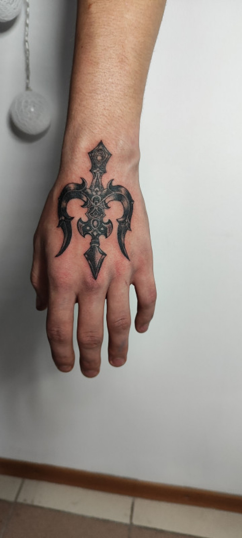 Men hand trident, photo - Tattoo Master Barb Tattoo