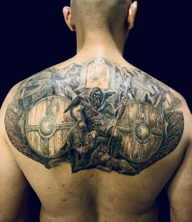 Męski na plecach Słowiański, photo - Tatuażysta Barb Tattoo