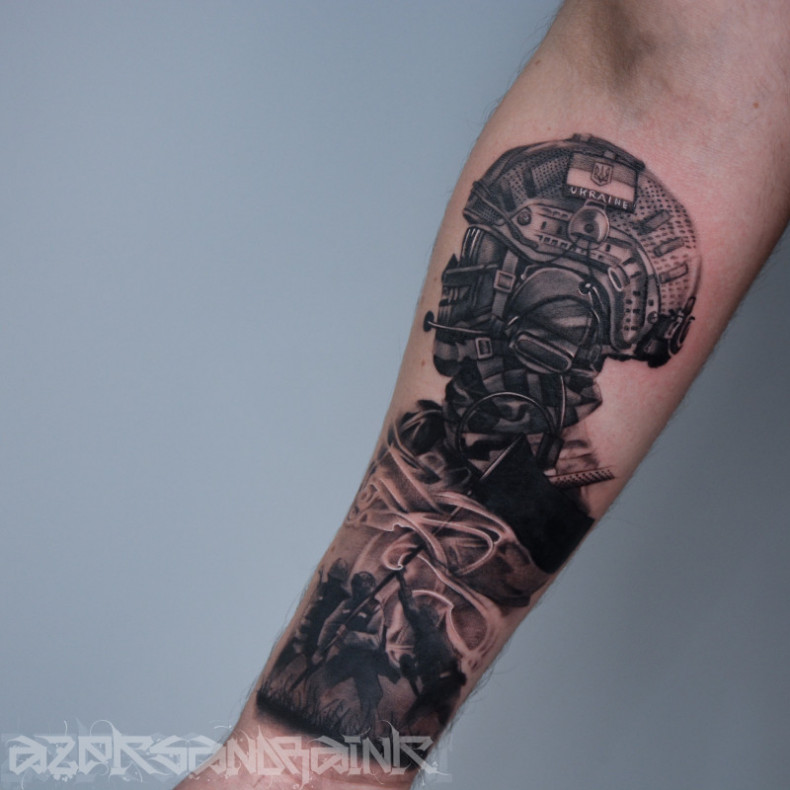 Männer Arm Militär, photo - Tattoo-Meister Barb Tattoo