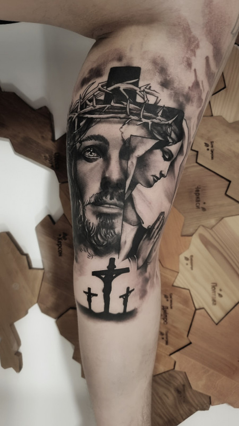 Мужские Иисус Мадонна, photo - Тату мастер Barb Tattoo