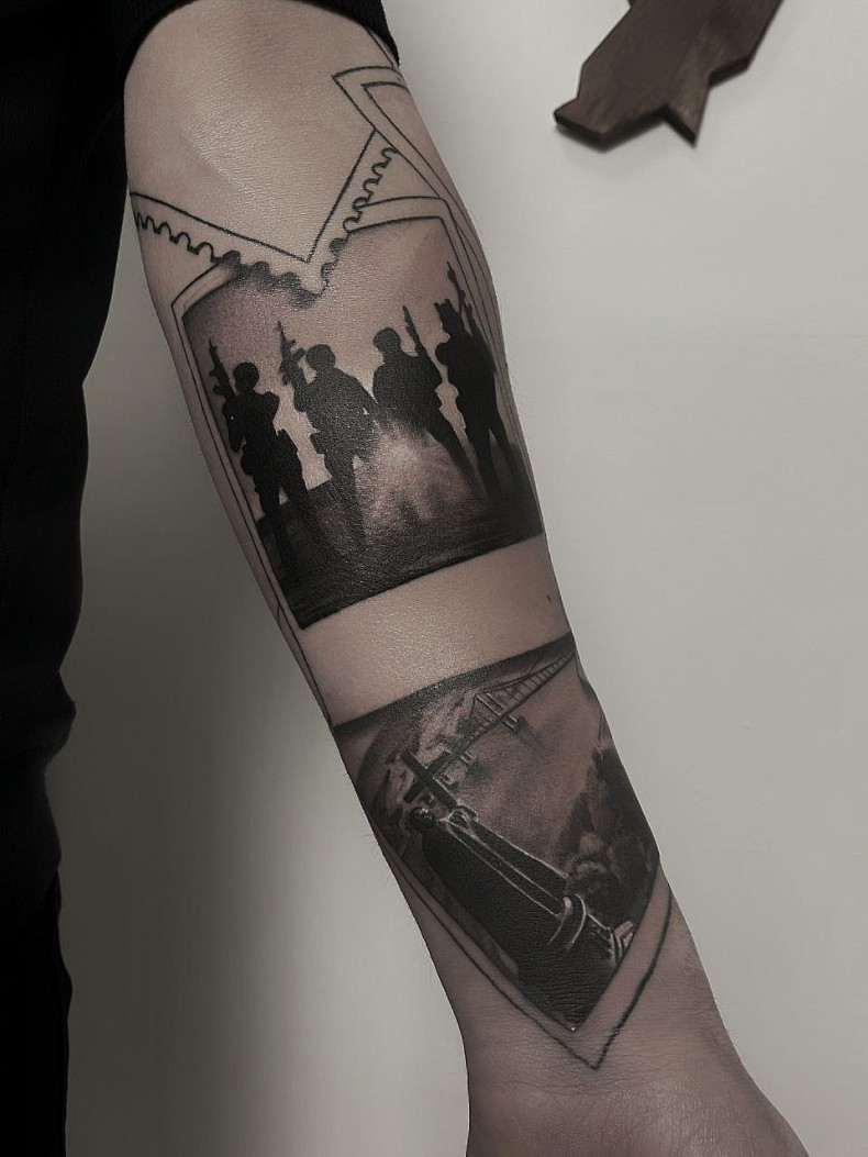 Männer Arm Militär, photo - Tattoo-Meister Barb Tattoo