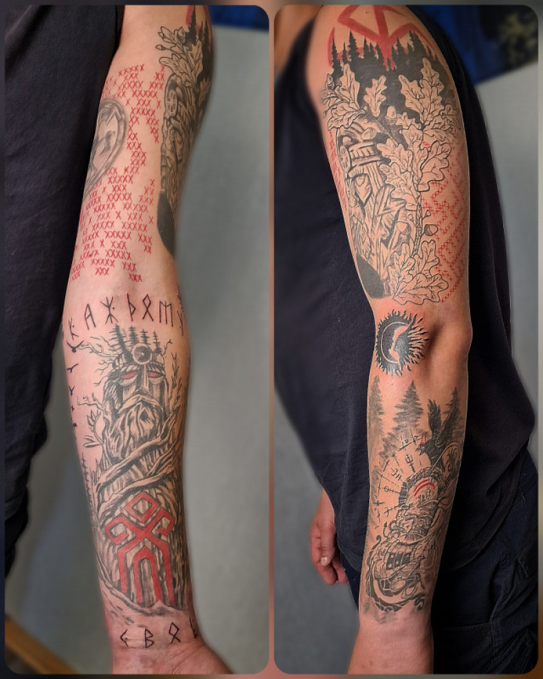 Męski haftowana koszula Kolovrat, photo - Tatuażysta Barb Tattoo