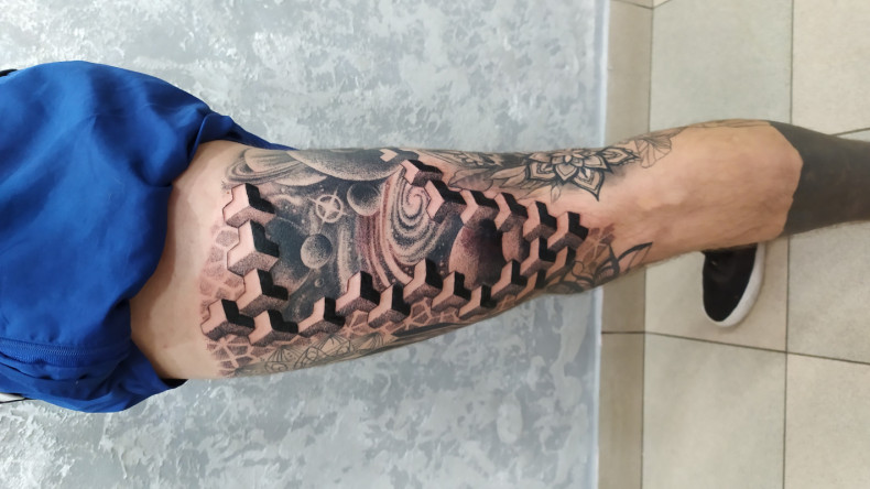 Мужские 3d абстракция, photo - Тату мастер Barb Tattoo