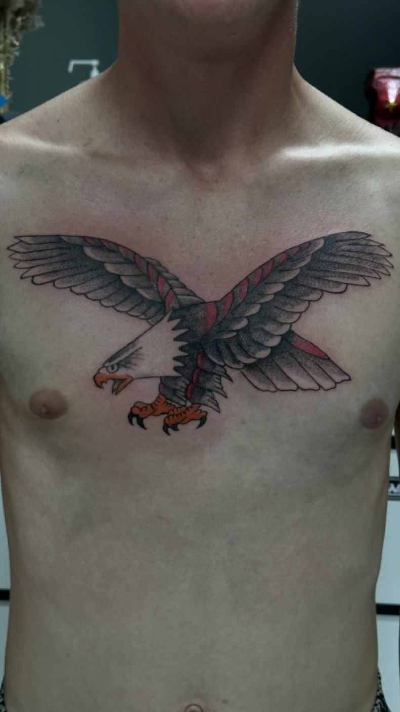 Men chest eagle, photo - Tattoo Master Barb Tattoo