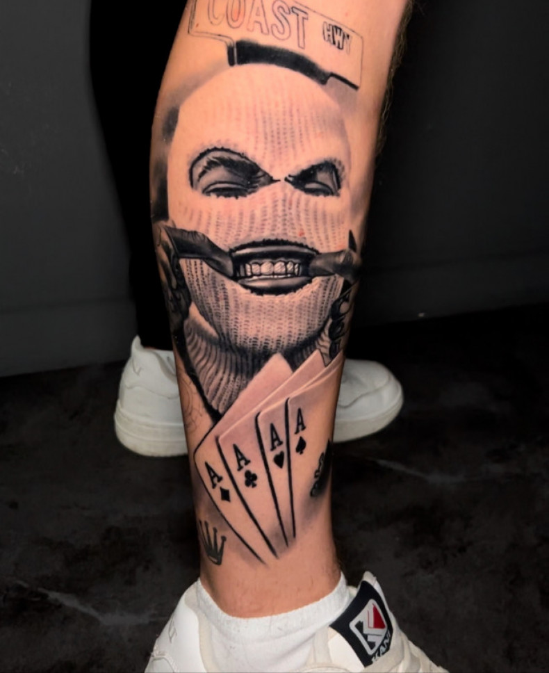 Męski karty maska, photo - Tatuażysta Barb Tattoo