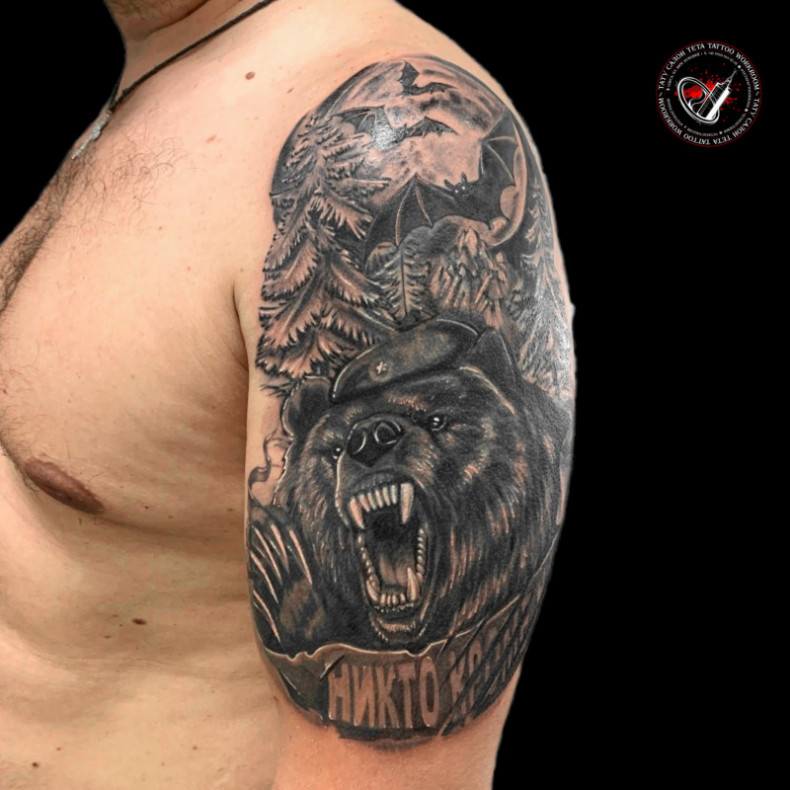 Men bat bear, photo - Tattoo Master Barb Tattoo