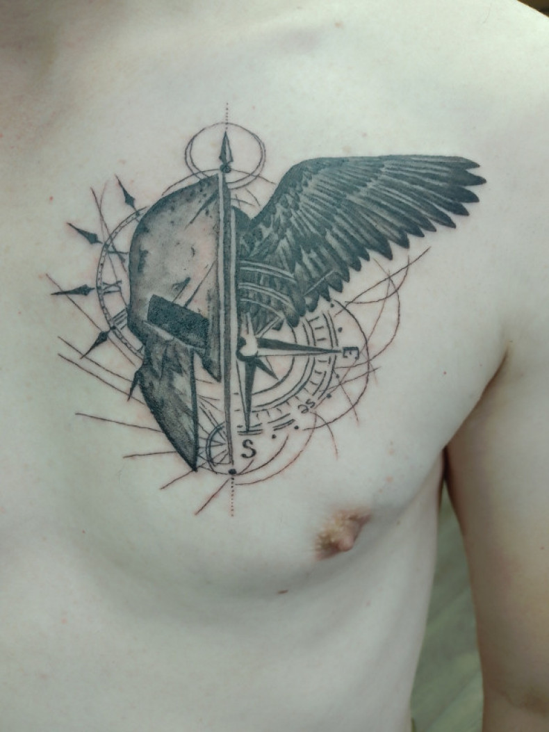 Men crow chest, photo - Tattoo Master Barb Tattoo