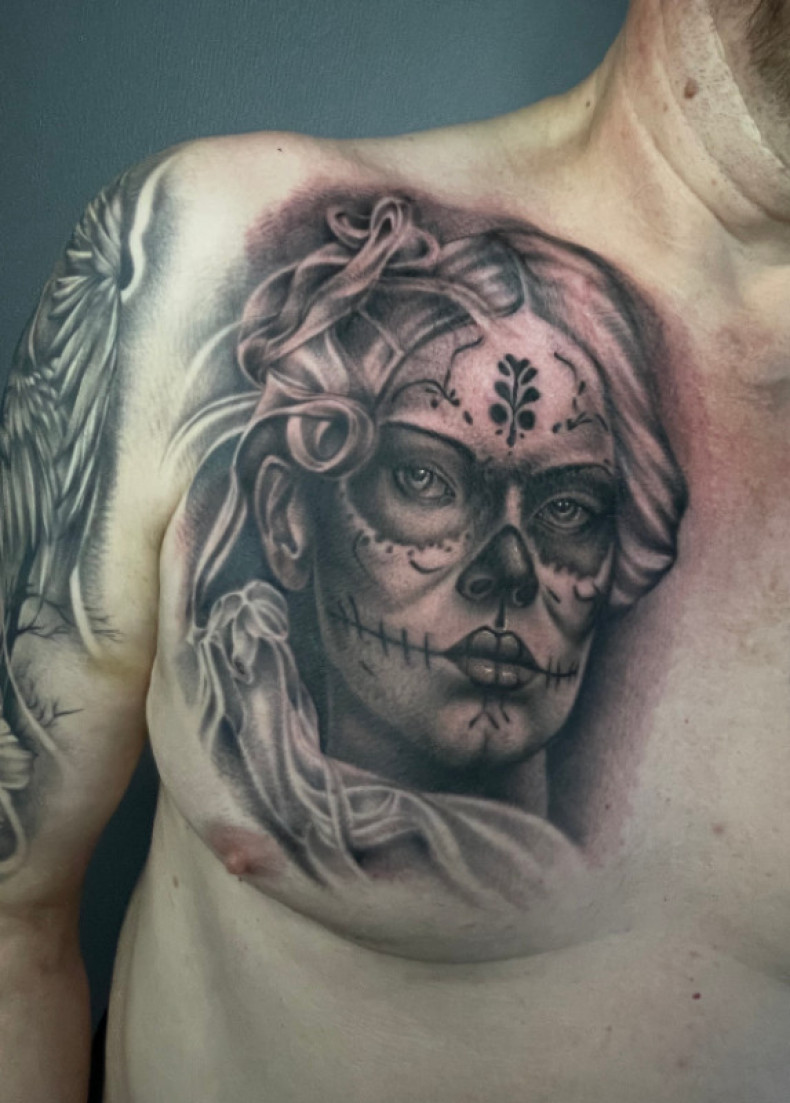 Chicano Muerto-Tattoo, photo - Tattoo-Meister Barb Tattoo