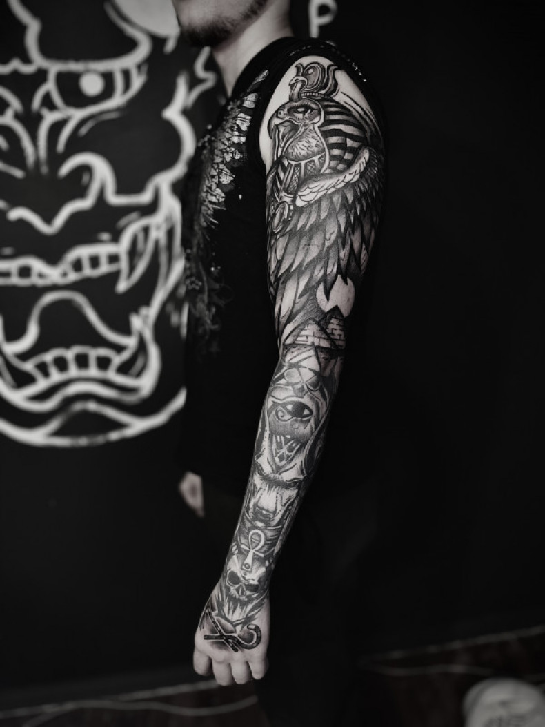 Męski Słoneczny Egipcjanin, photo - Tatuażysta Barb Tattoo