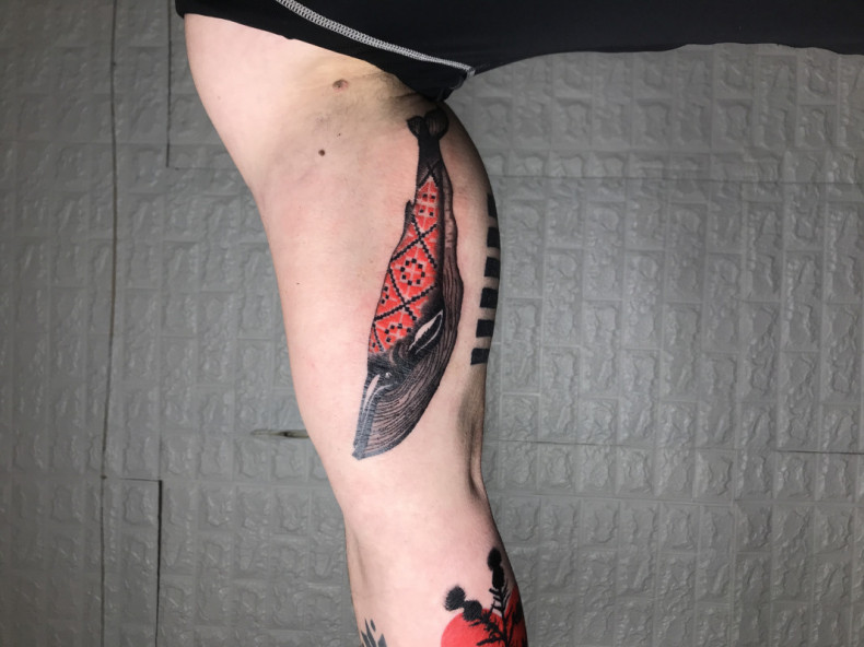 Męski na ramieniu haftowana koszula, photo - Tatuażysta Barb Tattoo