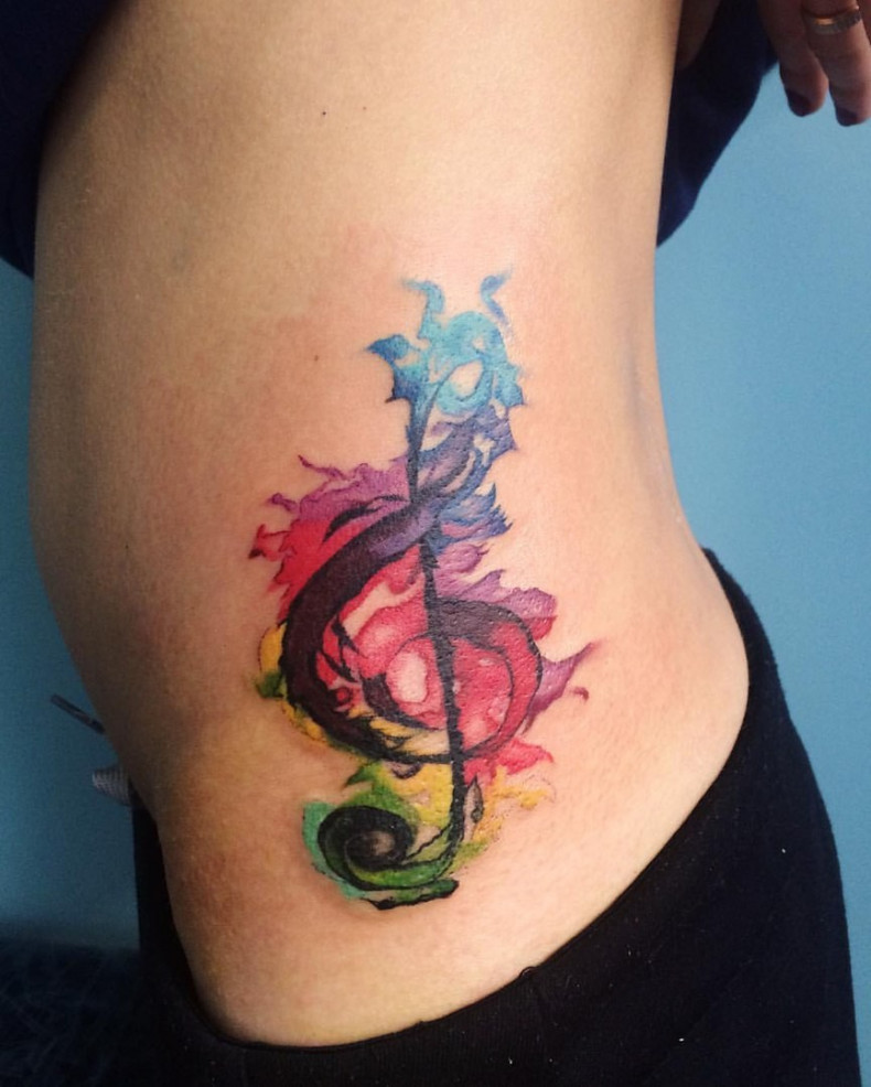 Frauen Aquarell rippen, photo - Tattoo-Meister Barb Tattoo