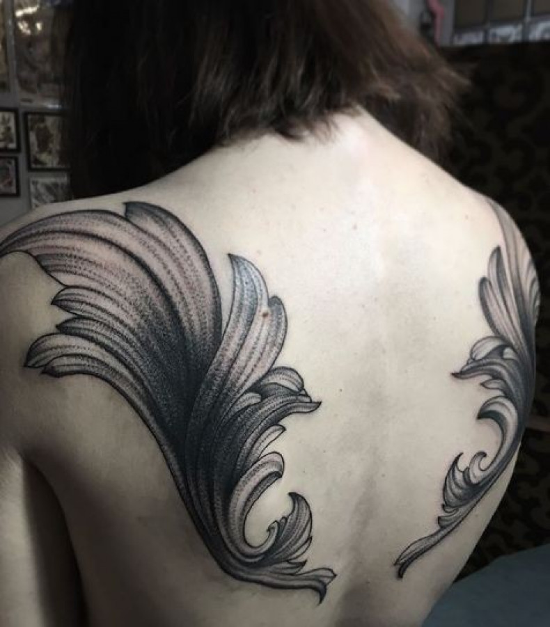 Women baroque wings, photo - Tattoo Master Barb Tattoo