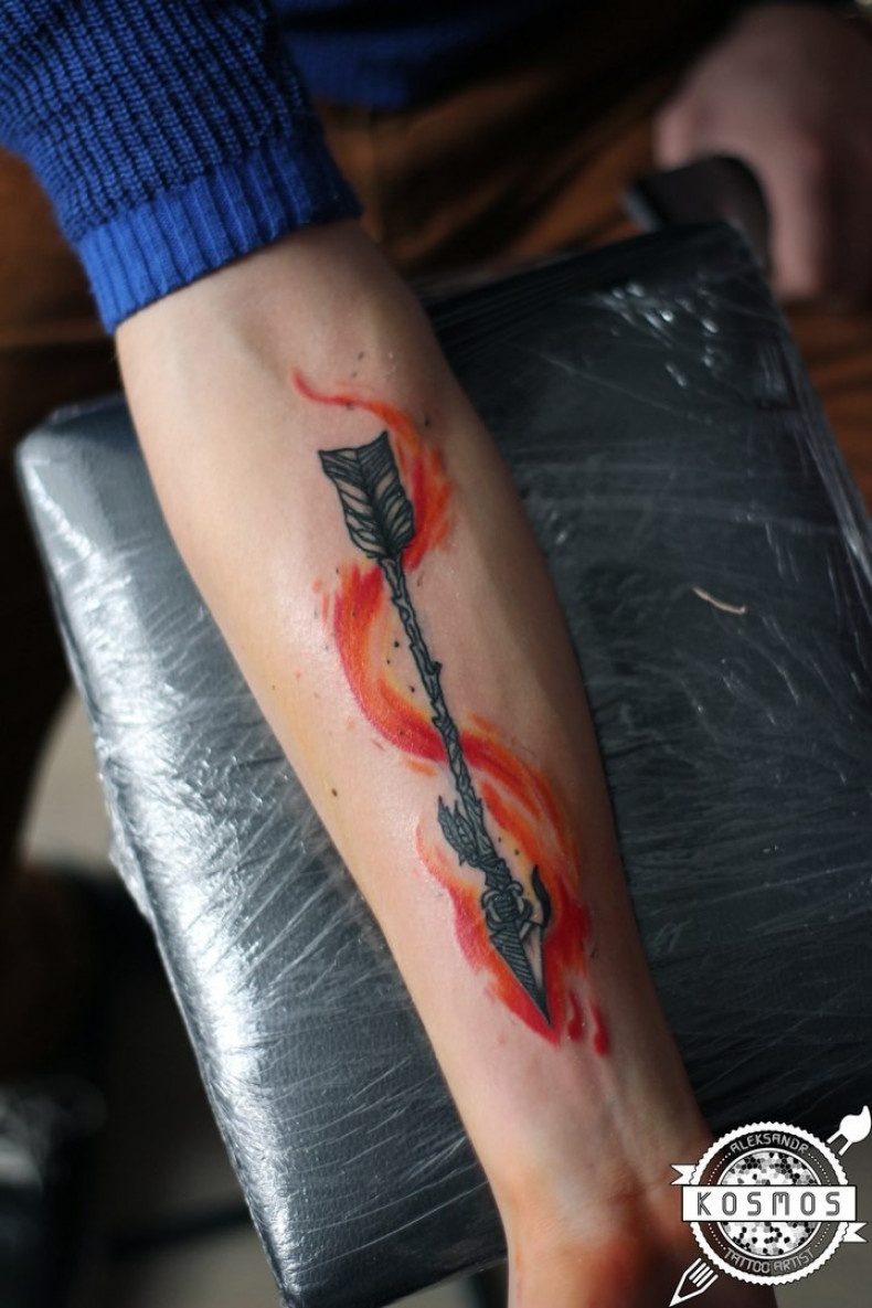 Women watercolor forearm, photo - Tattoo Master Barb Tattoo