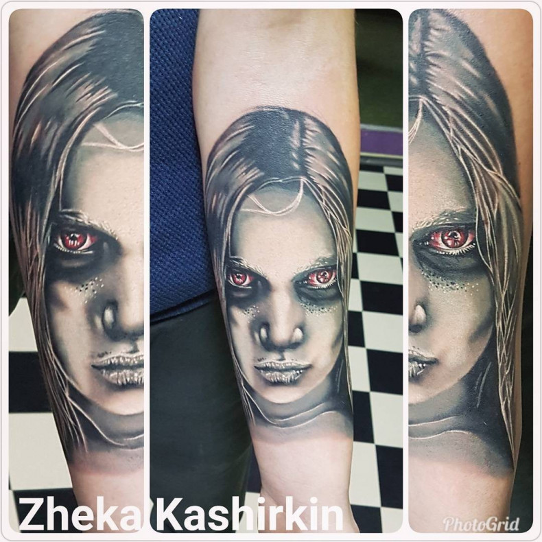 Damski dziewczyna przedramię, photo - Tatuażysta Barb Tattoo
