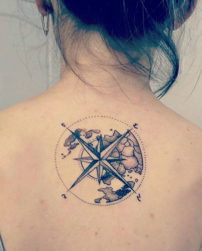 Damski graficzne mapa, photo - Tatuażysta Barb Tattoo