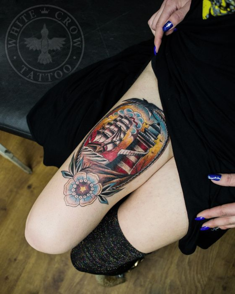 Frauen Turm Schiff, photo - Tattoo-Meister Barb Tattoo