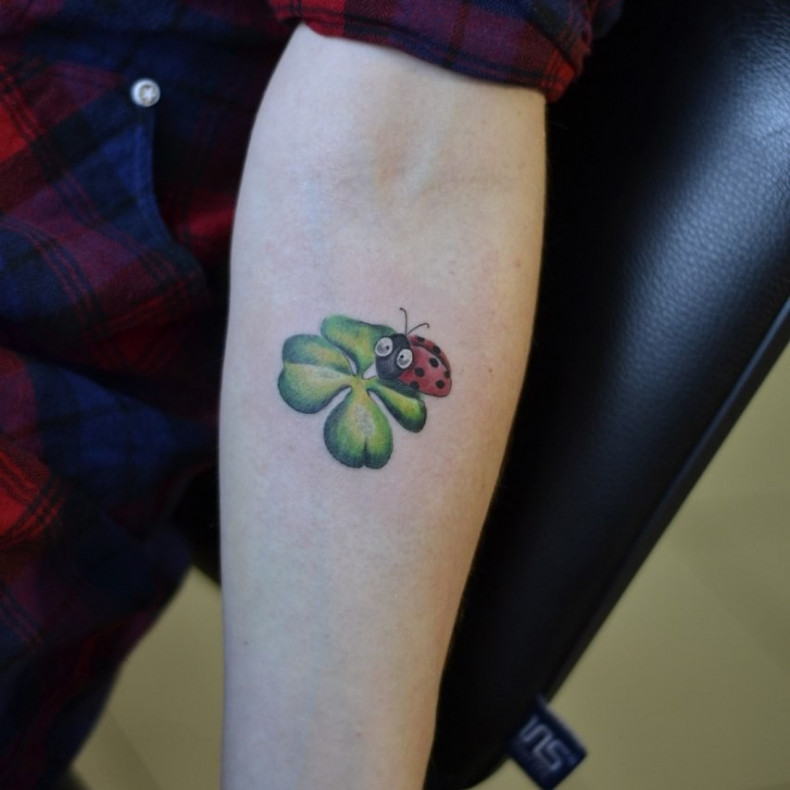 Women ladybug clover, photo - Tattoo Master Barb Tattoo