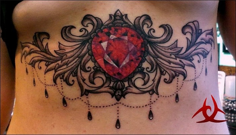 Frauen Diamant neo traditional, photo - Tattoo-Meister Barb Tattoo