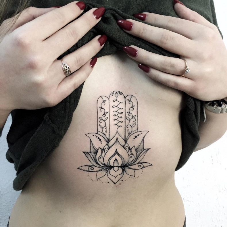 Женские випшейдинг лотос, photo - Тату мастер Barb Tattoo