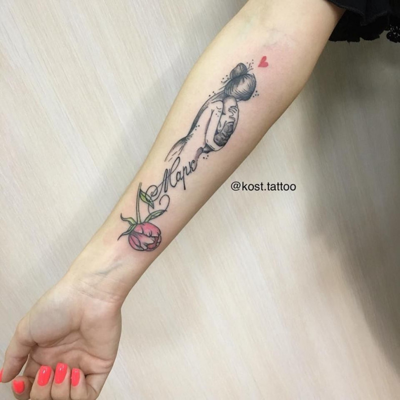 Женские мама мать и дитя, photo - Тату мастер Barb Tattoo