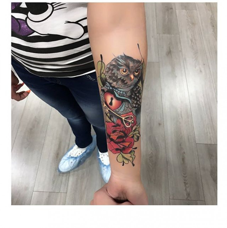 Женские ключ на предплечье, photo - Тату мастер Barb Tattoo