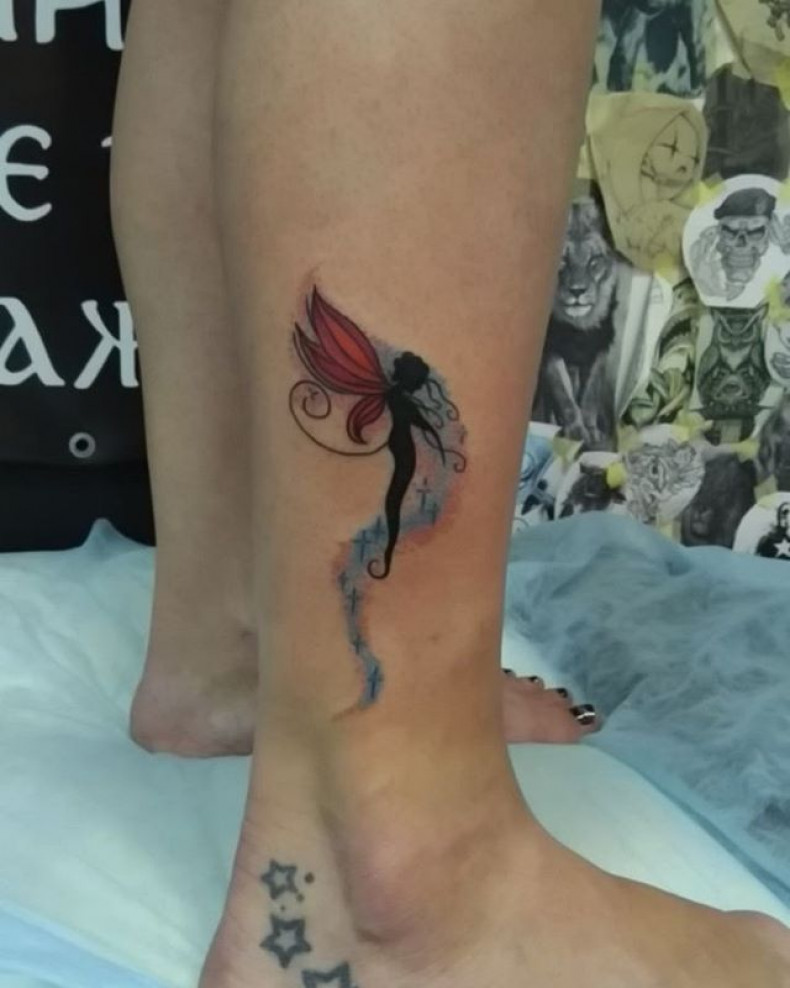 Women watercolor ankle, photo - Tattoo Master Barb Tattoo