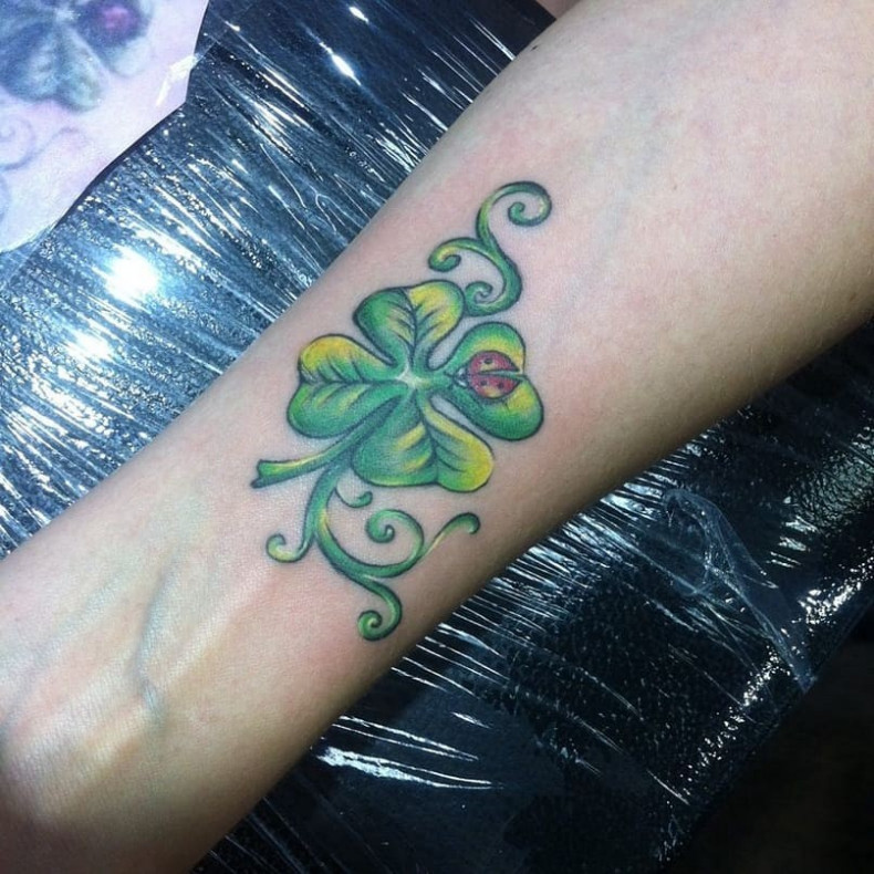 Women ladybug clover, photo - Tattoo Master Barb Tattoo