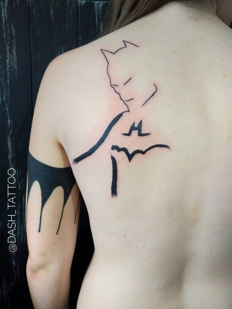 Женские блэкворк бэтмен, photo - Тату мастер Barb Tattoo