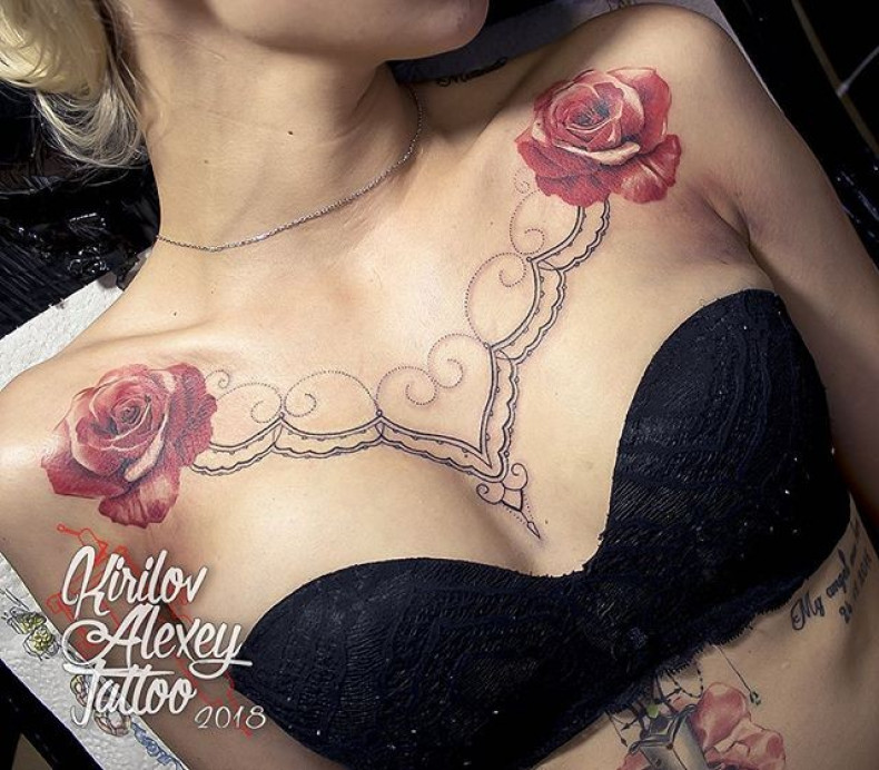 Women watercolor lace, photo - Tattoo Master Barb Tattoo