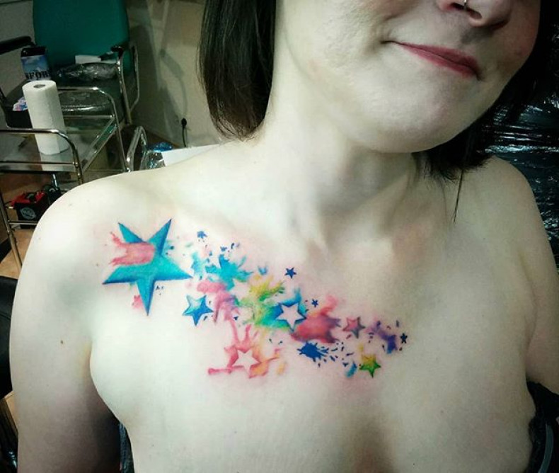 Women watercolor star, photo - Tattoo Master Barb Tattoo