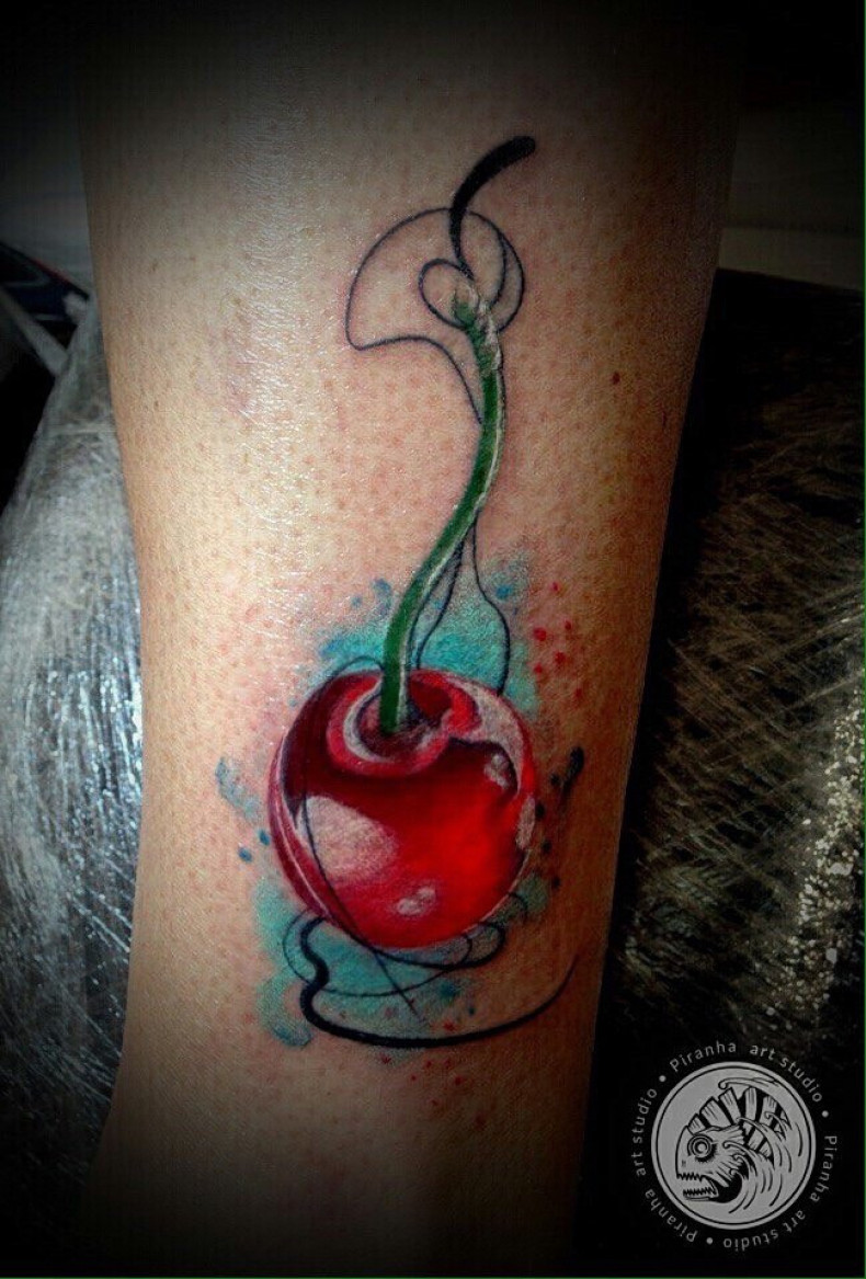 Frauen Aquarell Kirsche, photo - Tattoo-Meister Barb Tattoo